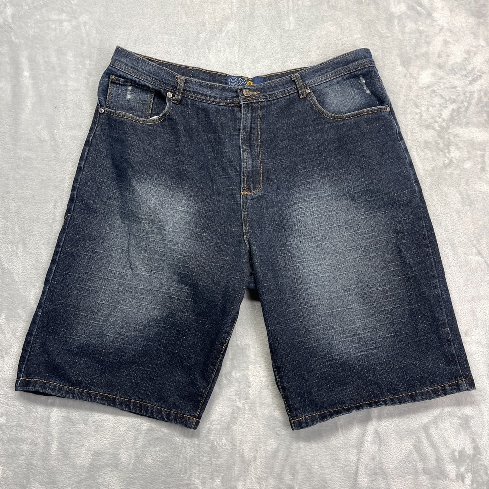 Vtg Brooklyn Xpress Jean Shorts Mens 42 Blue Denim Dark Wash Flat Front Outdoor
